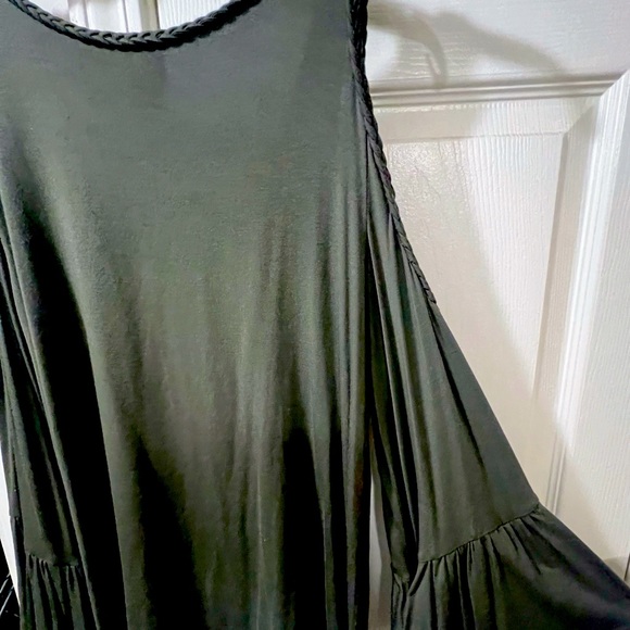 CHICOS SIZE 1 WOMENS GREEN BLOUSE LONG SLEEVES - Picture 6 of 10